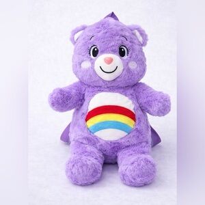 Care Bears Purple Rainbow Bear Plush Backpack – Stuffed Animal Kids Bag